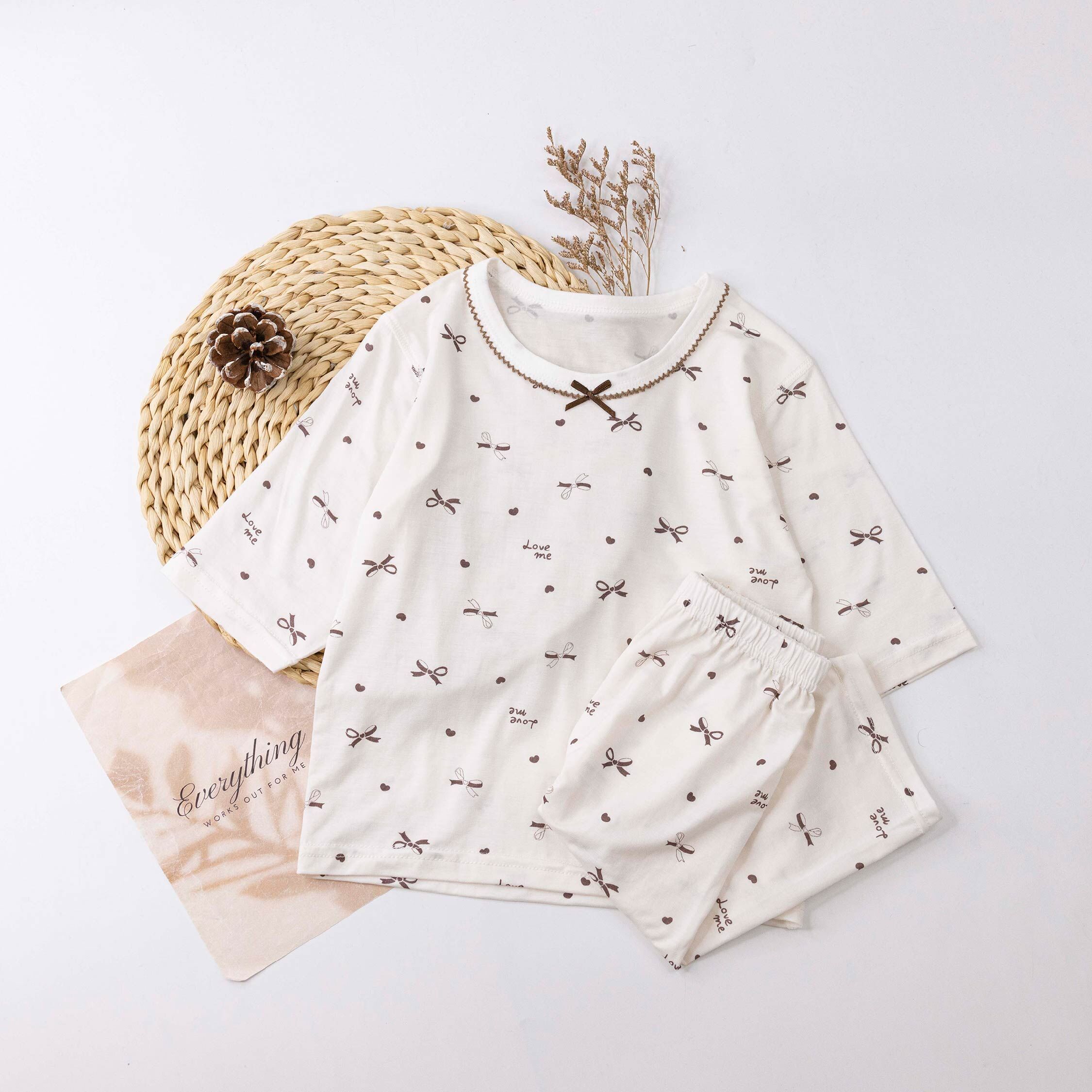 甜美滿版蝴蝶結睡衣套裝 (JL6005)