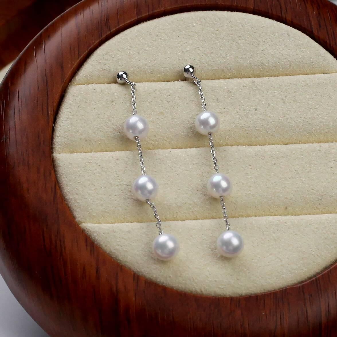 (EC95) 5-6MM天然淡水珍珠滿天星耳環(S925) - #珍珠 #2004PE