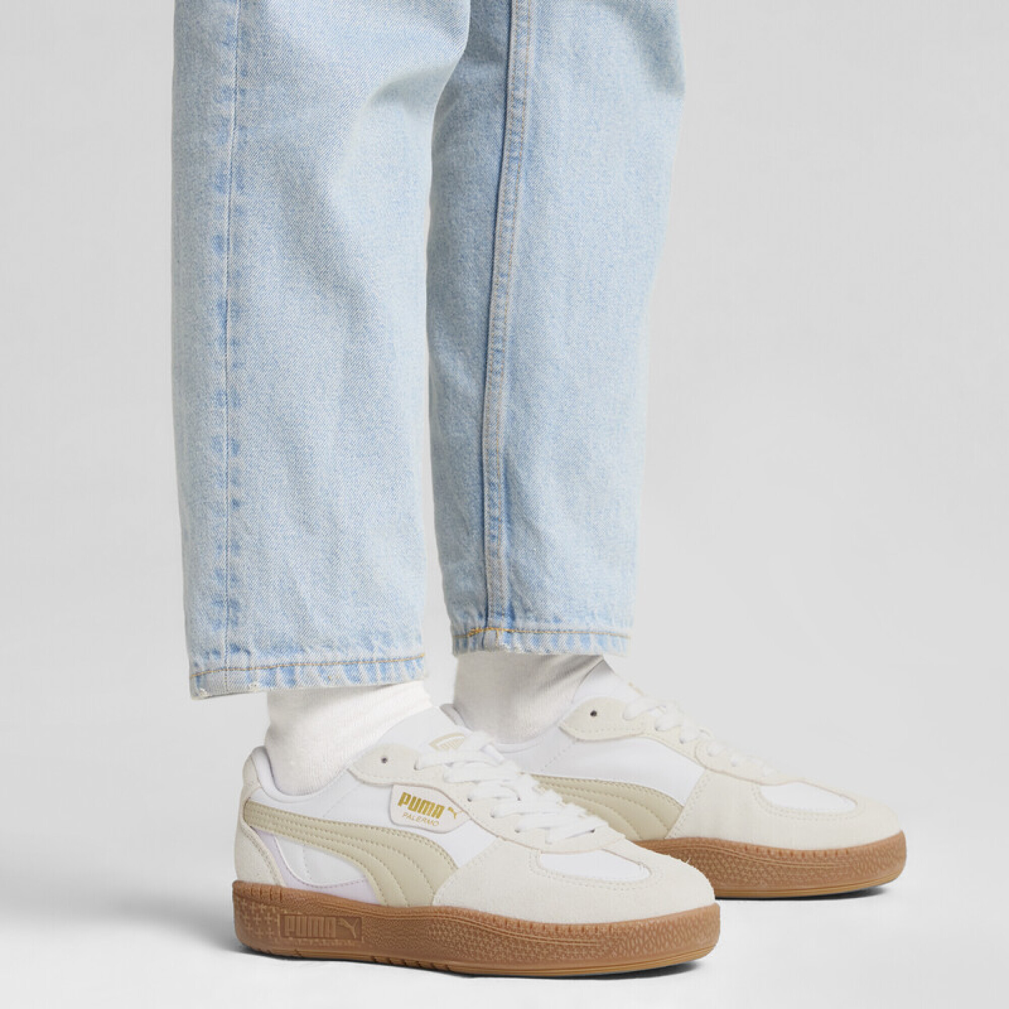 PUMA 休閒鞋 PALERMO MODA 白灰 焦糖底 復古 女 39772702