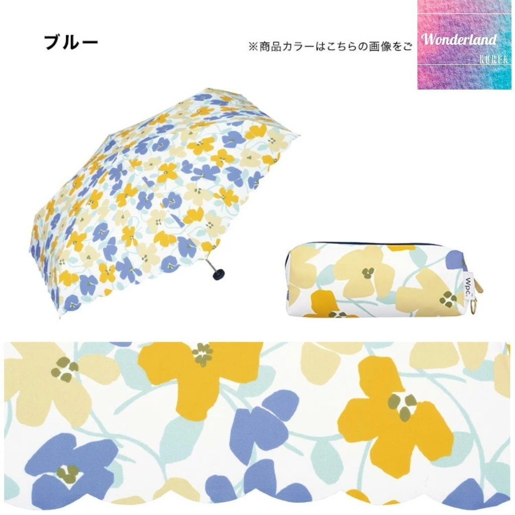 W23 W042223北歐風花卉摺傘-藍（220g）附送雨傘套