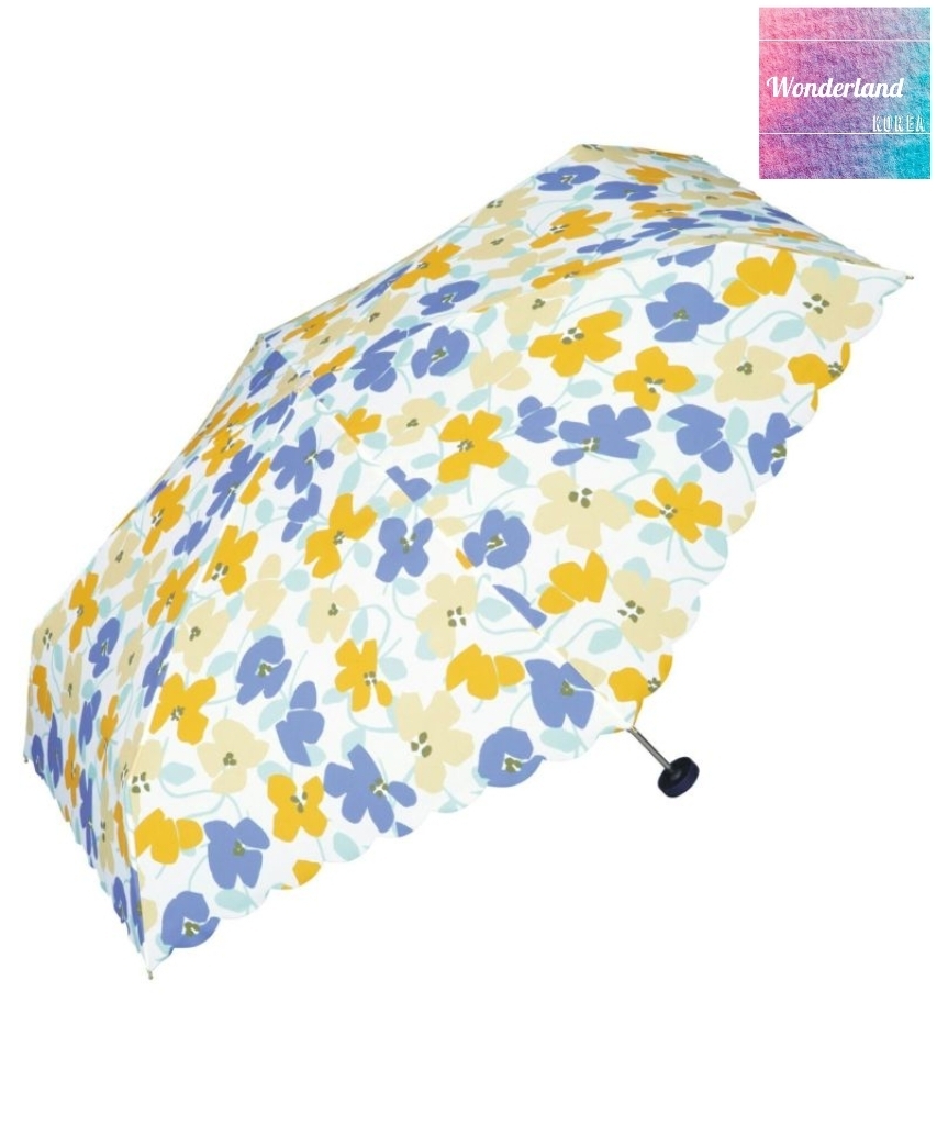 W23 W042223北歐風花卉摺傘-藍（220g）附送雨傘套