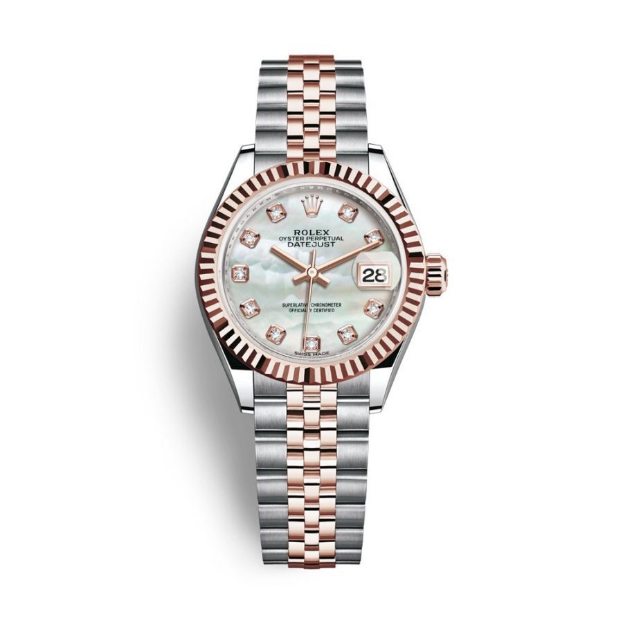 BRAND NEW ROLEX 279171 MOTHER-OF-PEARL DIAL WITH DIAMOND ROSE GOLD LADY-DATEJUST JUBILEE STRAP 28 MM