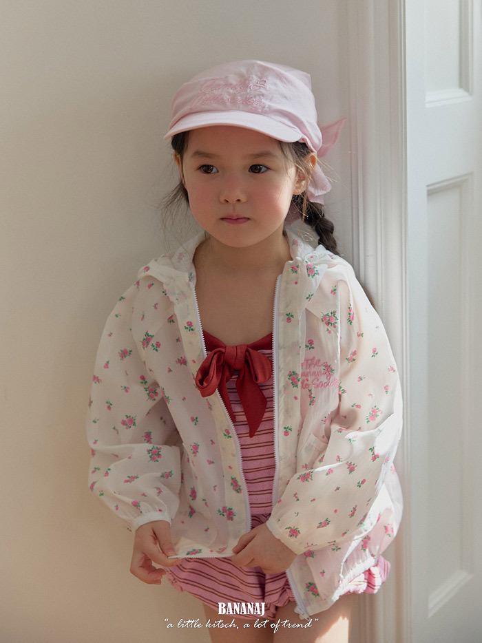 正韓夏Banana.J 透氣輕薄碎花防曬外套/冷氣房外套