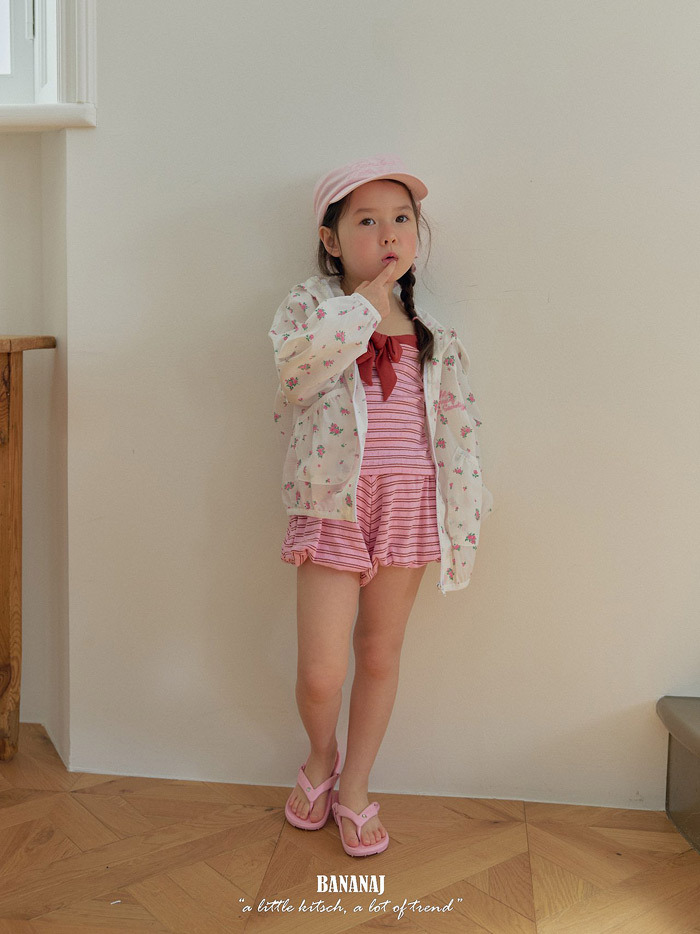 正韓夏Banana.J 透氣輕薄碎花防曬外套/冷氣房外套