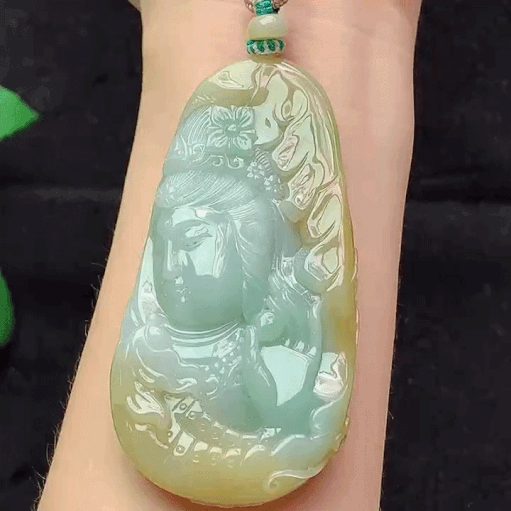 410334 翡翠黃翡佛像