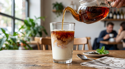 琥珀色清透的雲映紅茶茶湯，展現基底茶的純粹與質感