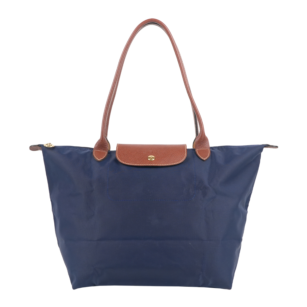 【Longchamp】L號長把LE PLIAGE摺疊水餃包(海軍藍)