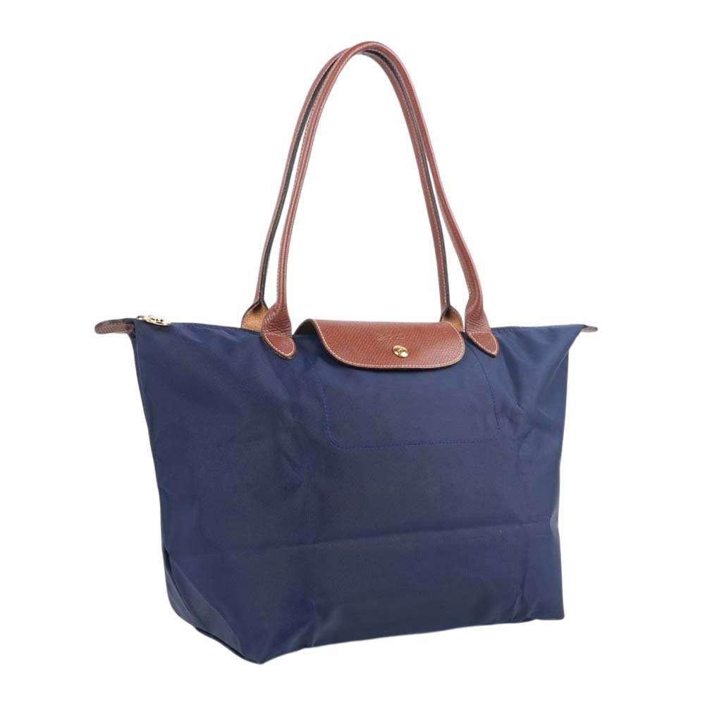 【Longchamp】L號長把LE PLIAGE摺疊水餃包(海軍藍)