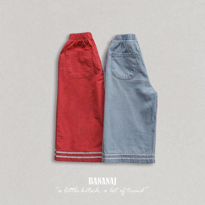 正韓夏Banana.J 兩色線條寬褲