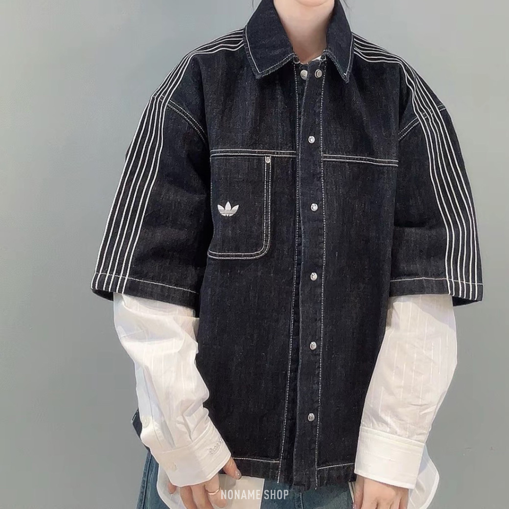 ADIDAS ORIGINALS 丹寧 寬鬆 短袖襯衫/長褲 (男款)