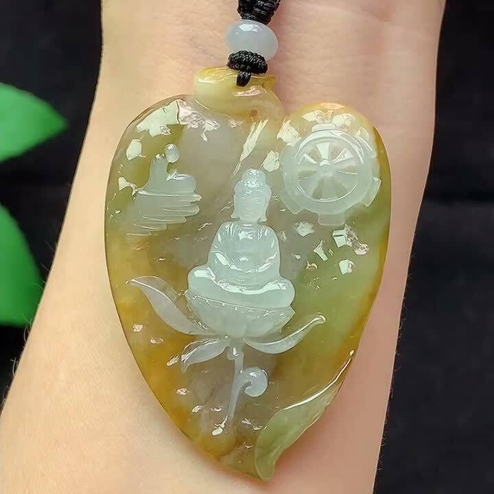 翡翠黃翡大日如來,天然翡翠A玉, 緬甸玉, Jade, Jadeite