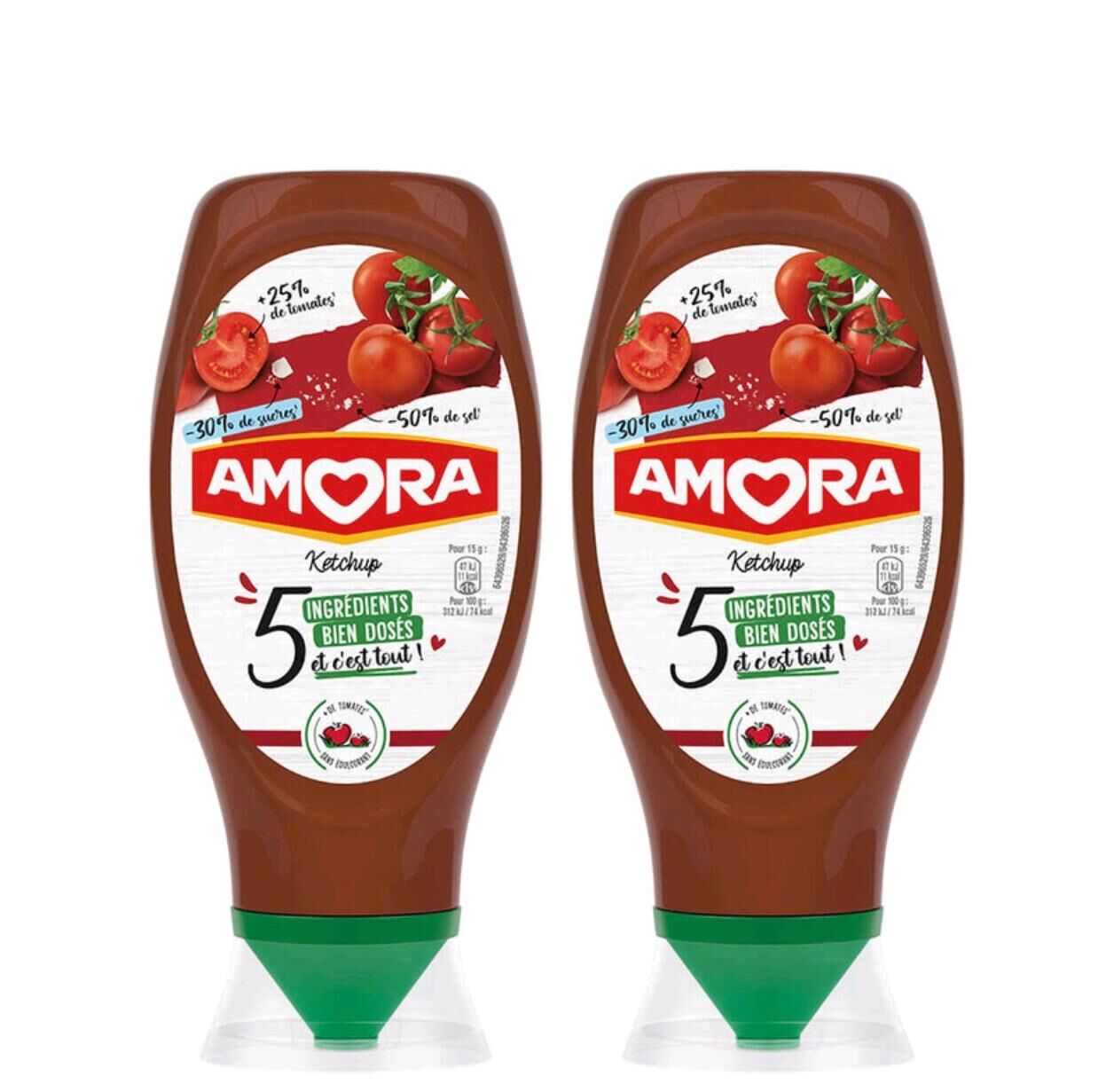 法國 Amora 減鹽減糖番茄醬, 468g x 2