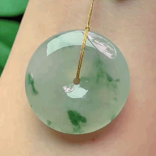 410337 翡翠冰種飄花平安扣 (28.1mm直徑)