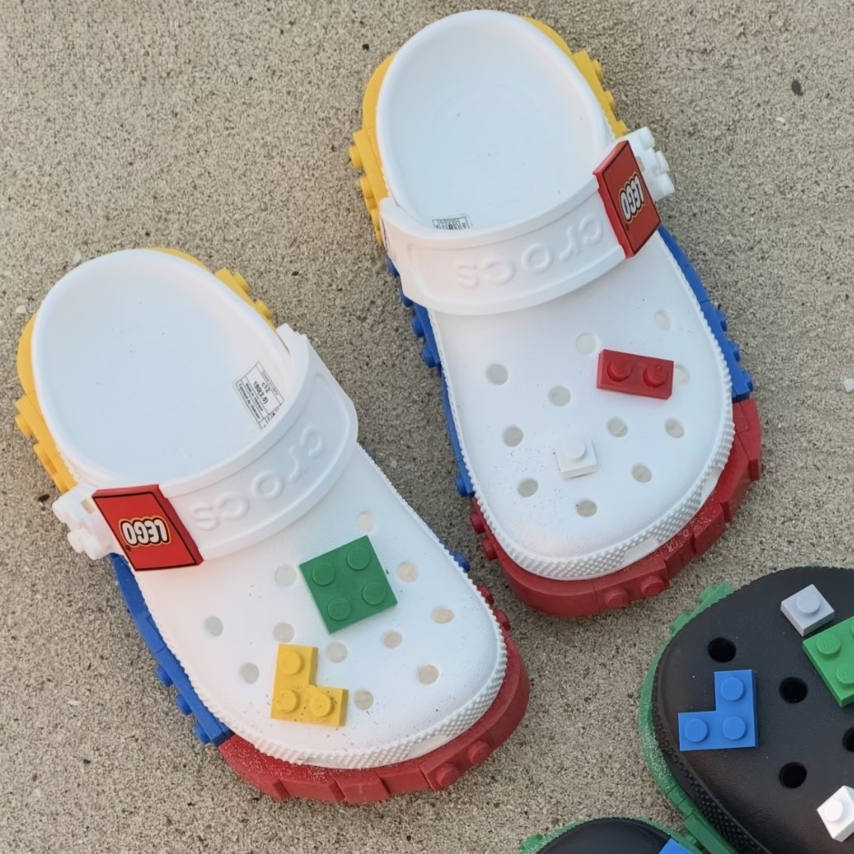 CROCS X Kids’ LEGO® Creativity Clog 聯名款 樂高 積木 洞洞鞋 拖鞋 涼鞋 防水 白色 兒童 童鞋 211874-100 / 調貨