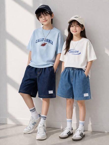 日系復古牛仔五分褲