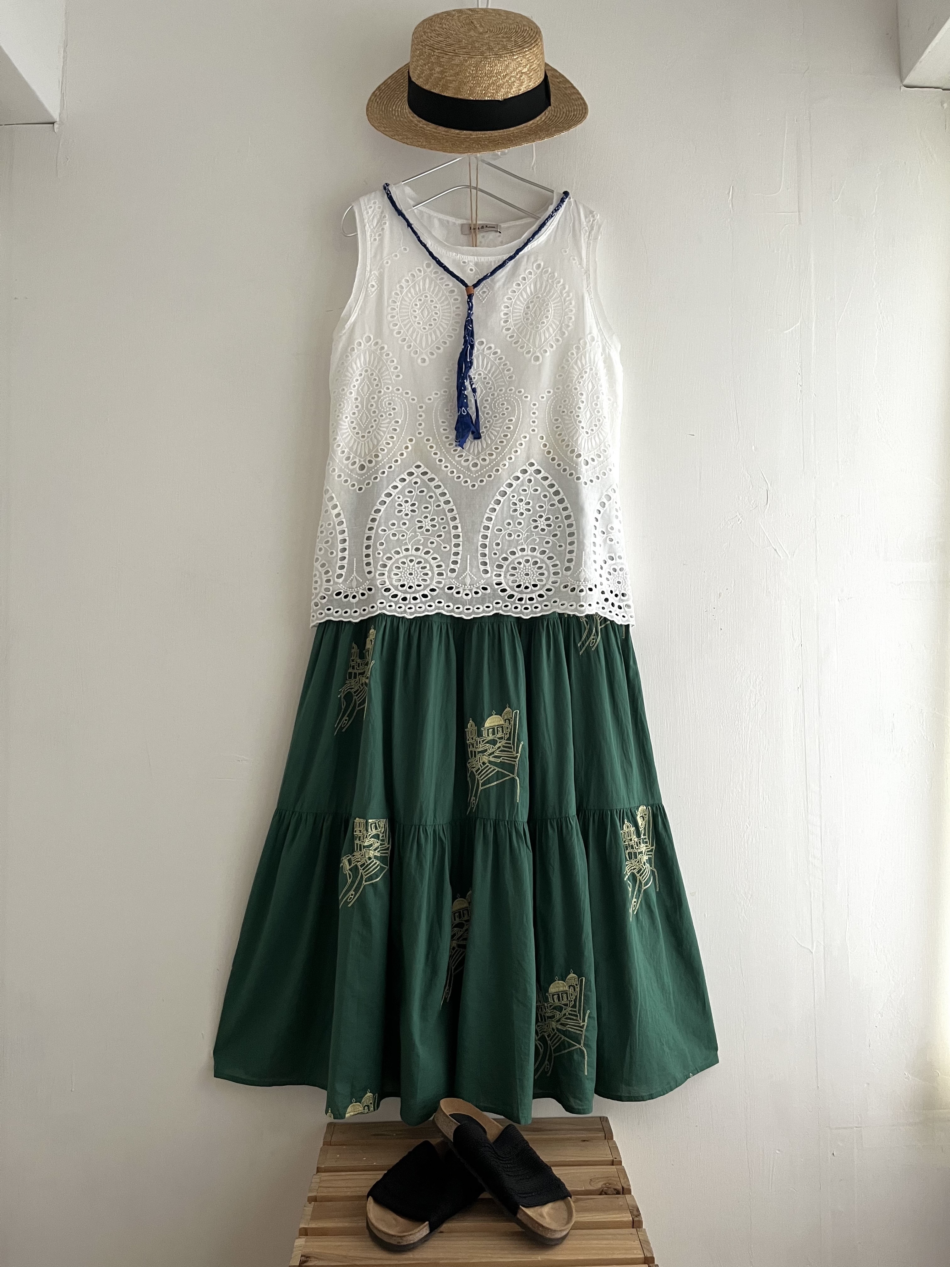 Rosa & Rosa白色刺繡通花背心