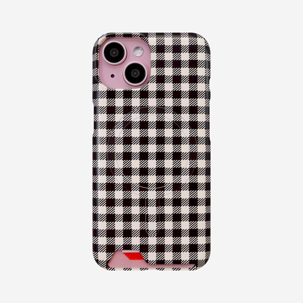 LOVE OR NOT 格紋卡片收納手機殼 BKCHMSCPHC