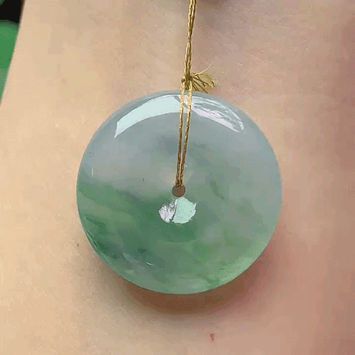 410339 翡翠冰種飄花平安扣 (23.7mm直徑)