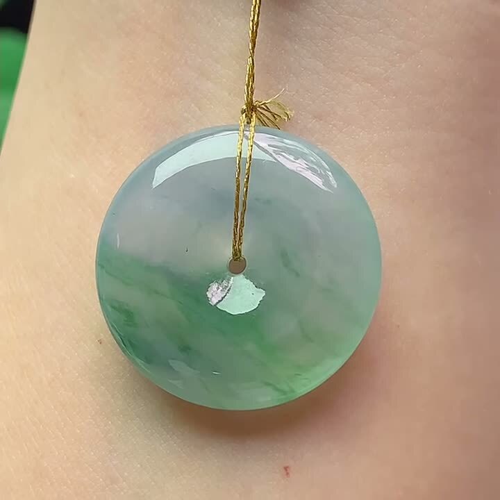 翡翠冰種飄花平安扣 (23.7mm直徑),天然翡翠A玉, 緬甸玉, Jade, Jadeite