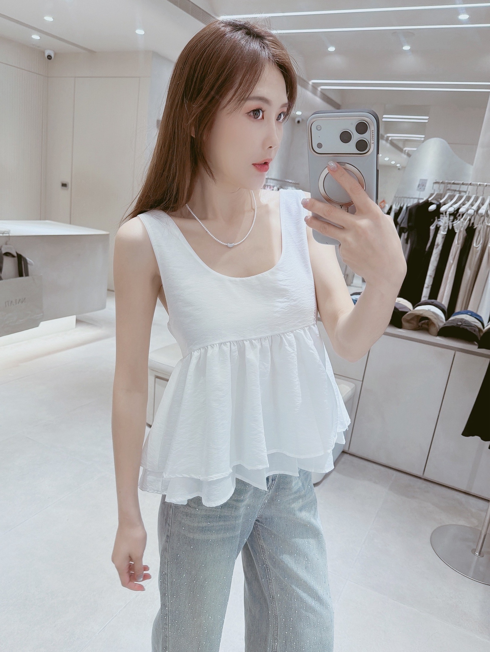 雙面穿蝴蝶結雪紡背心