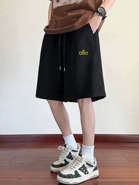 寬鬆休閒字母五分褲