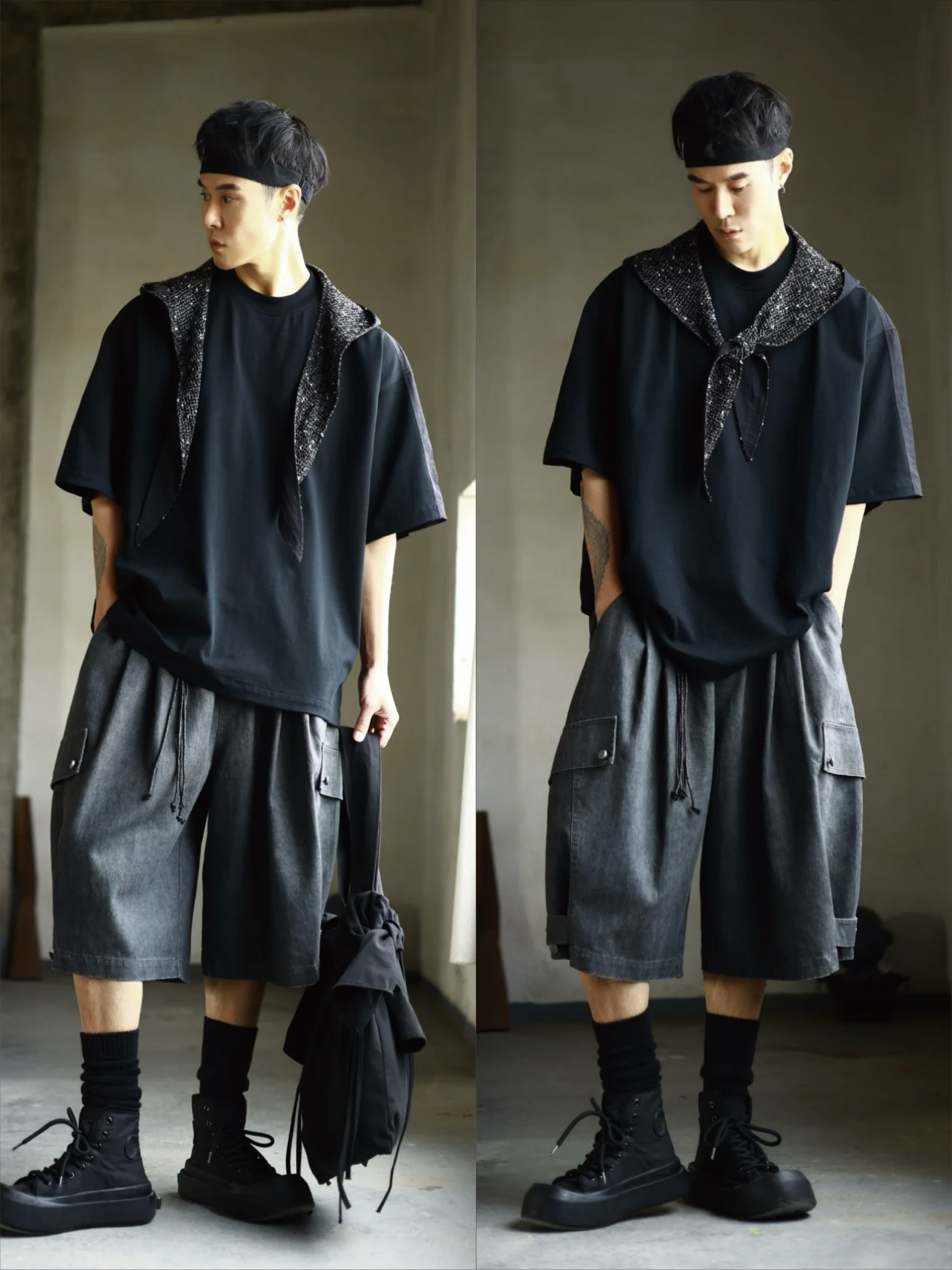 Morning Drinker 可拆卸柳葉領連帽T恤