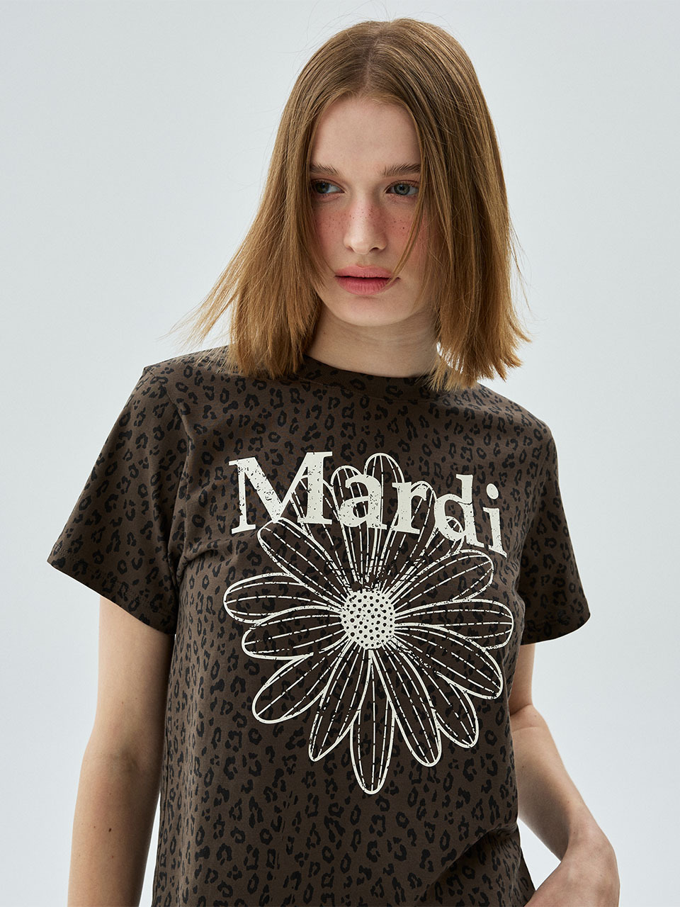 Mardi Mercredi SLIM TSHIRT LEOPARD FLOWERMARDI CRACKED