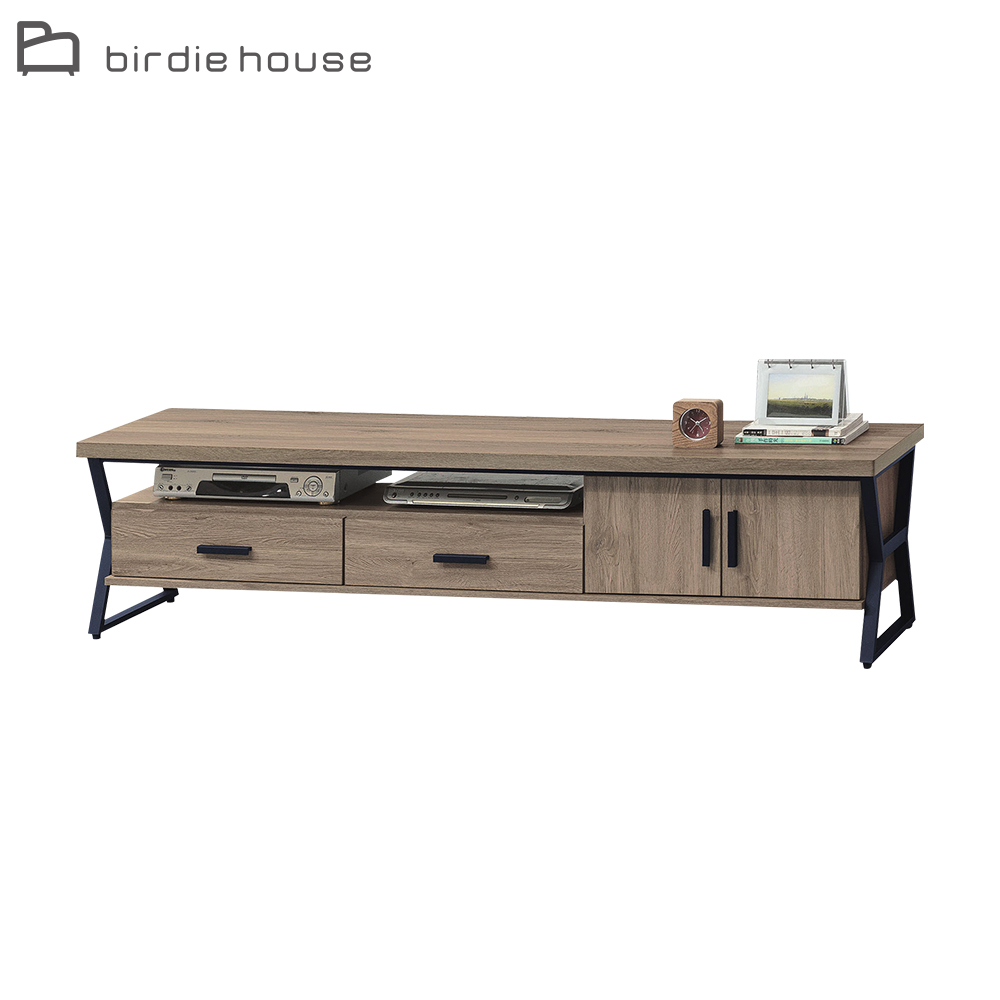 柏蒂家居-庫倫工業風6尺二門二抽電視長櫃/視聽櫃/收納置物矮櫃