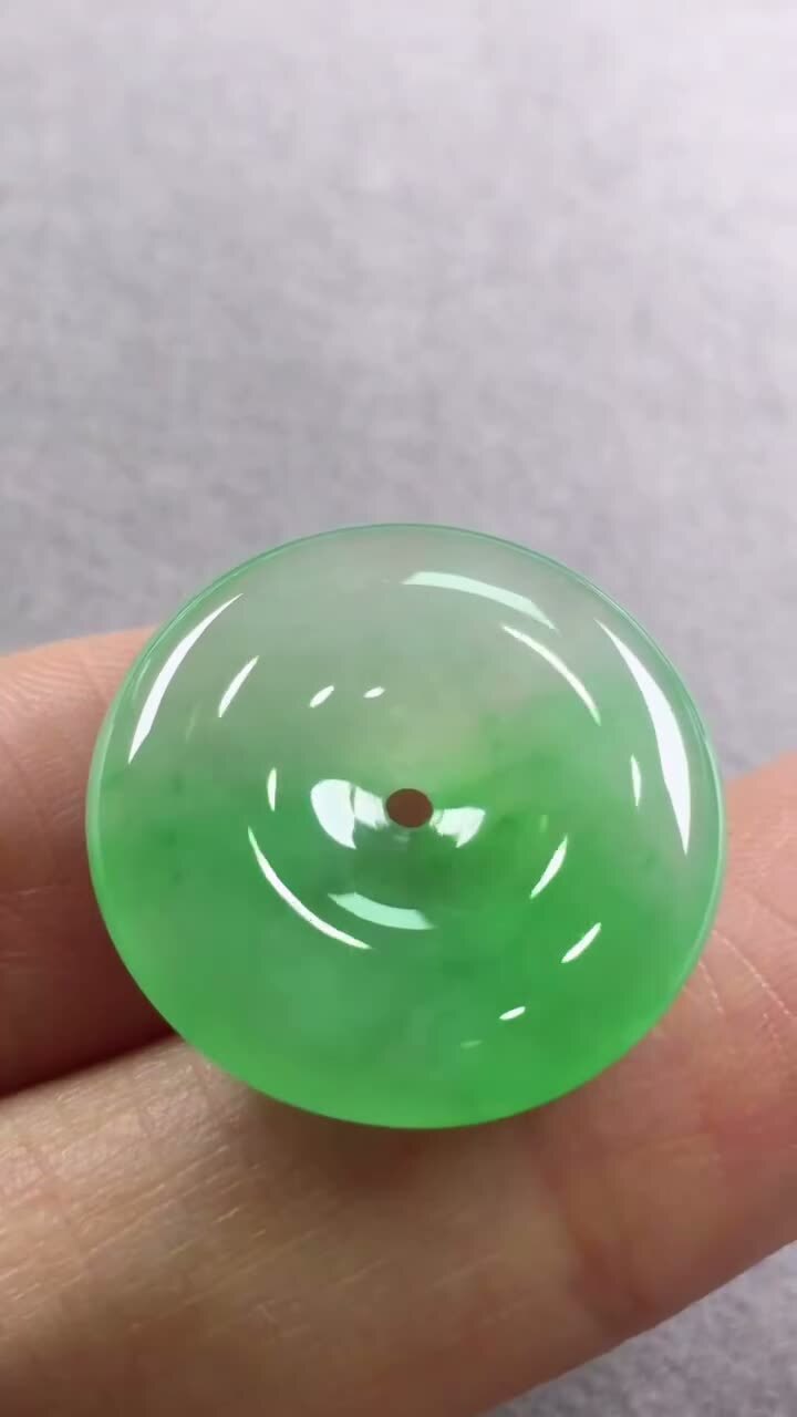 翡翠平安扣 (21.5mm直徑),天然翡翠A玉, 緬甸玉, Jade, Jadeite