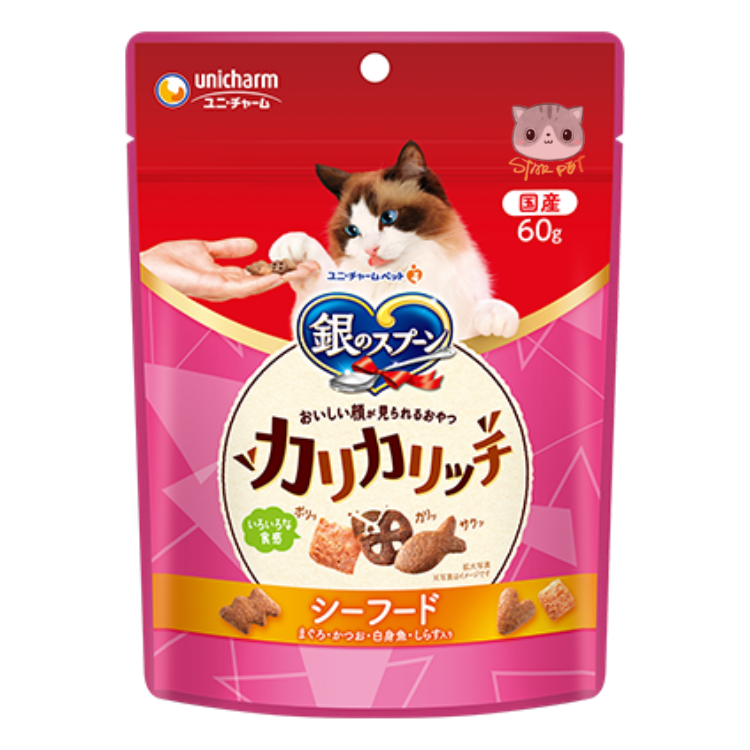 Unicharm Seafood Crunchy Cat Treats 60g