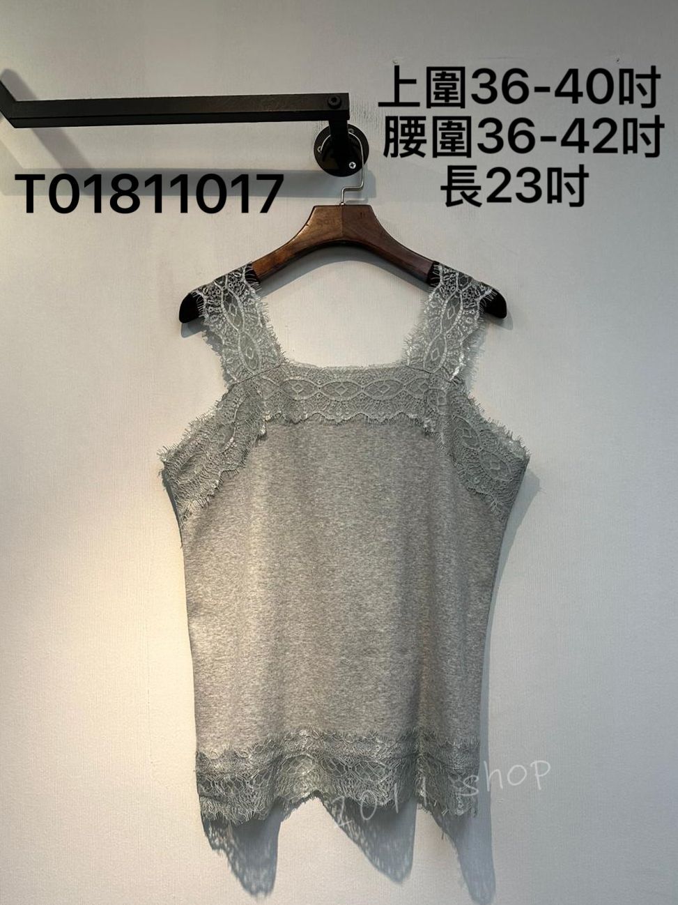 百搭粗帶Lace背心 上圍36-40吋 腰圍36-42吋 長23吋 T01811017