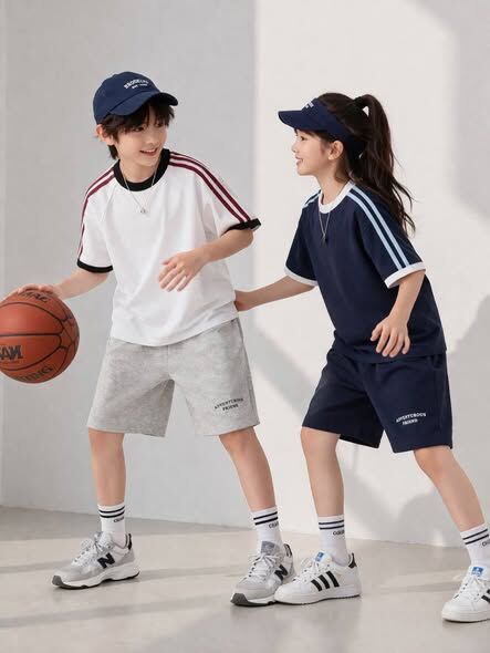 美式街頭寬鬆休閒運動五分褲