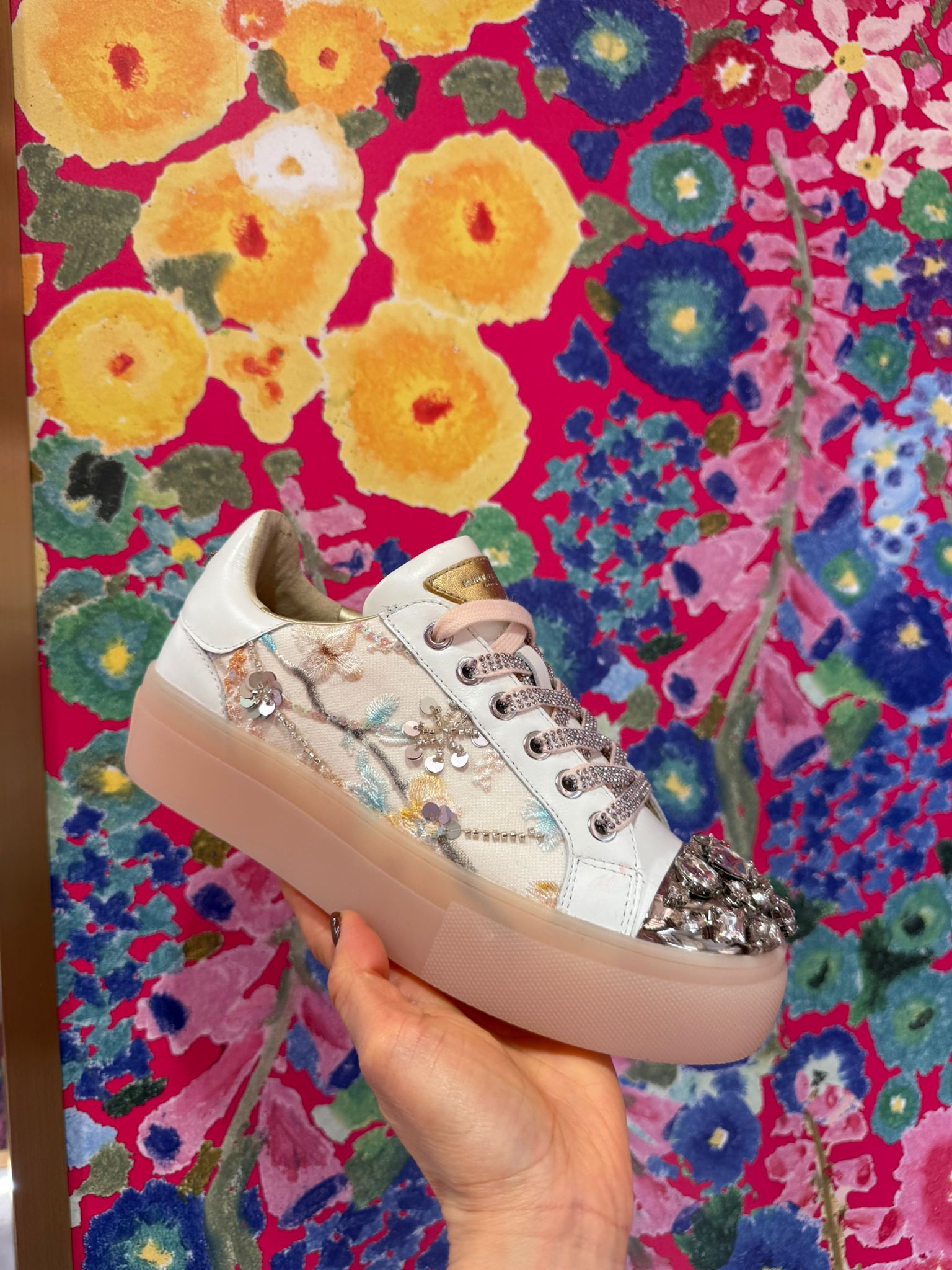 英國代購 -KG Kurt Geiger KG Kurt Geiger CRYSTAL TOECAP CUPSOLE WHITE/OTH