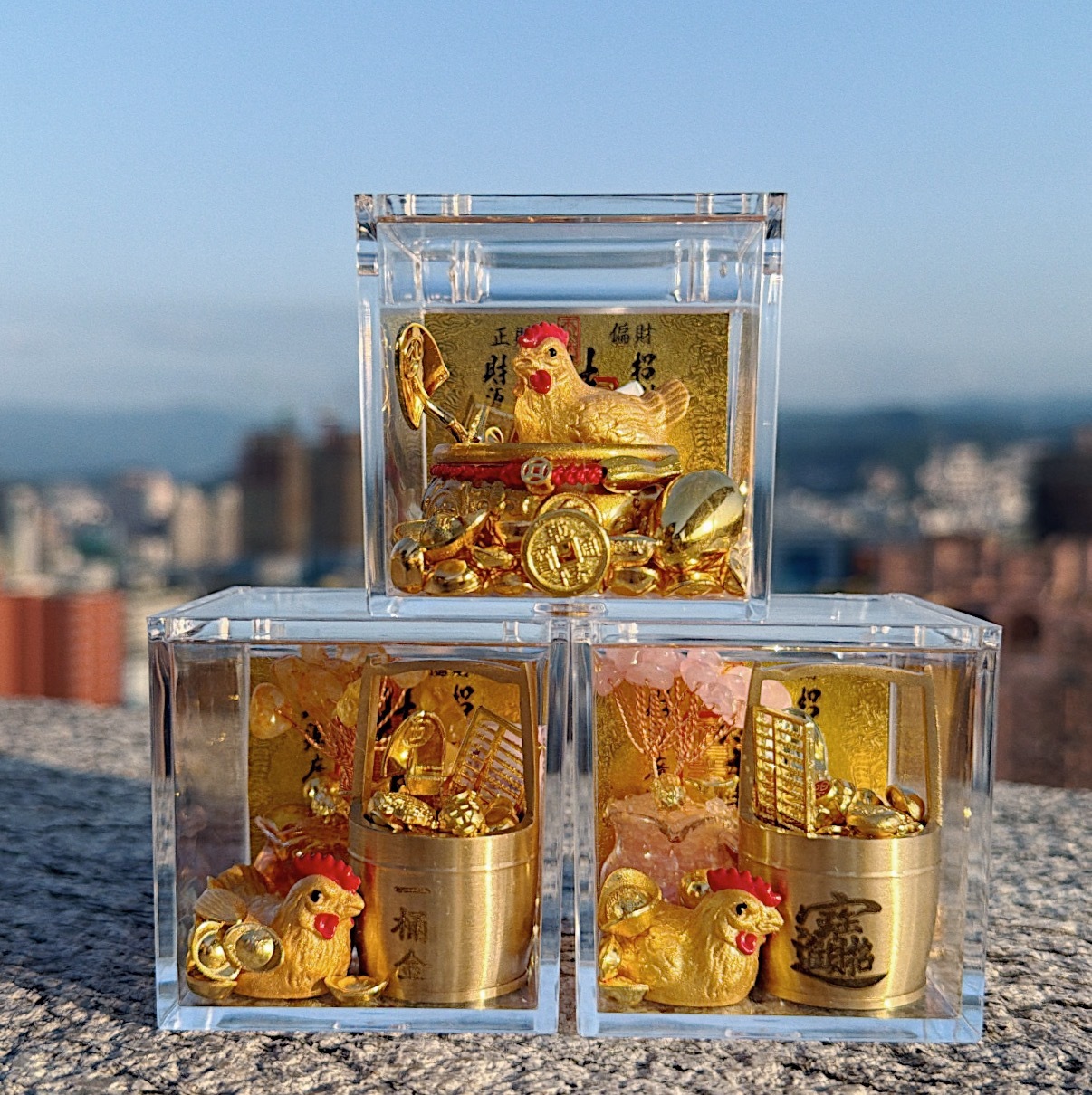 金雞聚寶盆/水晶樹金雞寶箱（過爐加持)