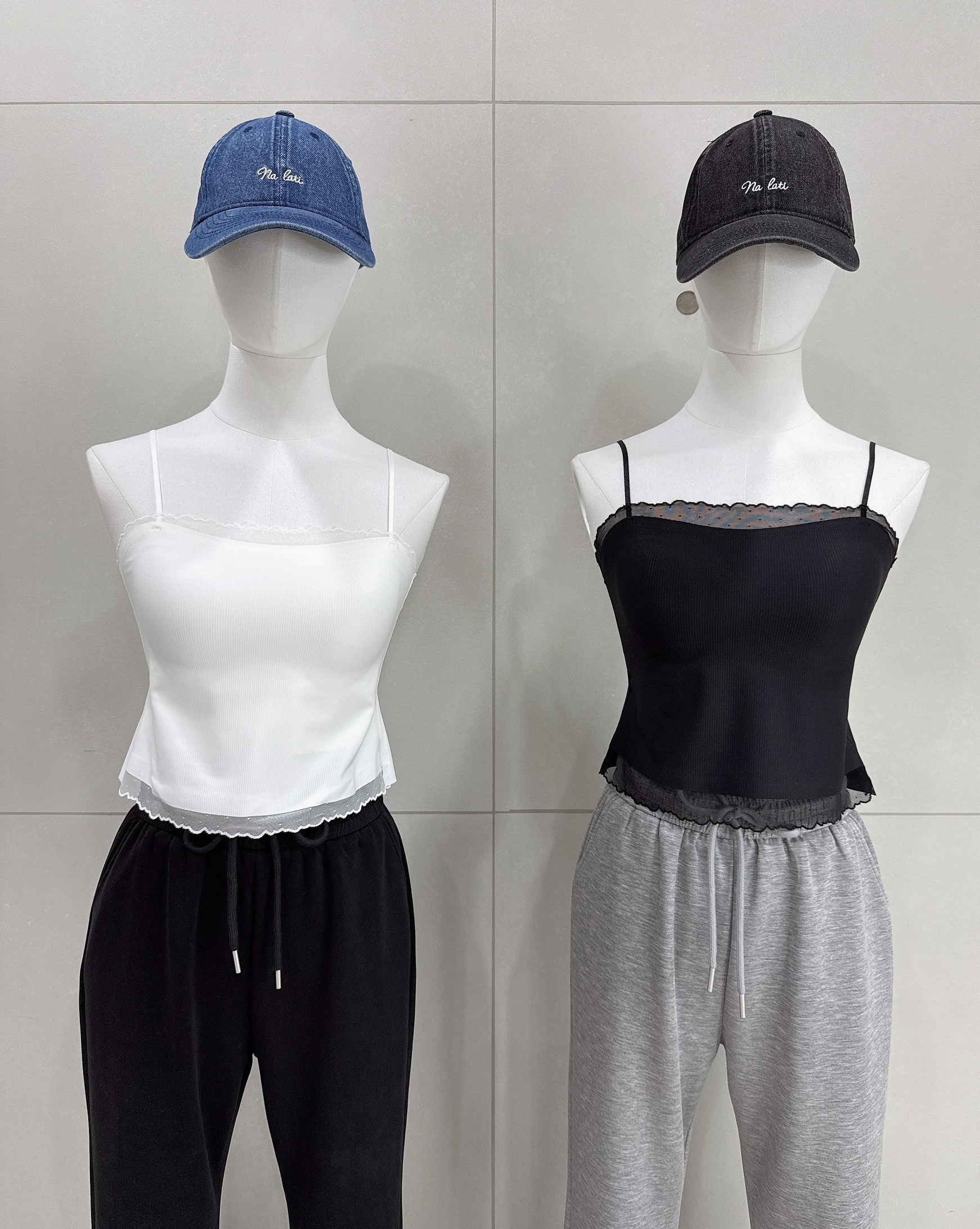 拼接透紗冰絲罩杯背心 8776