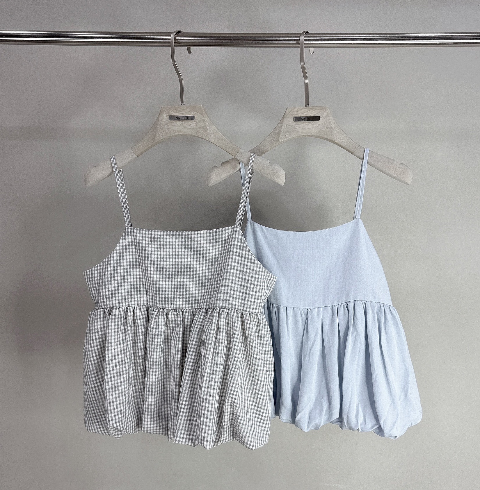 細肩雲朵泡泡棉麻背心