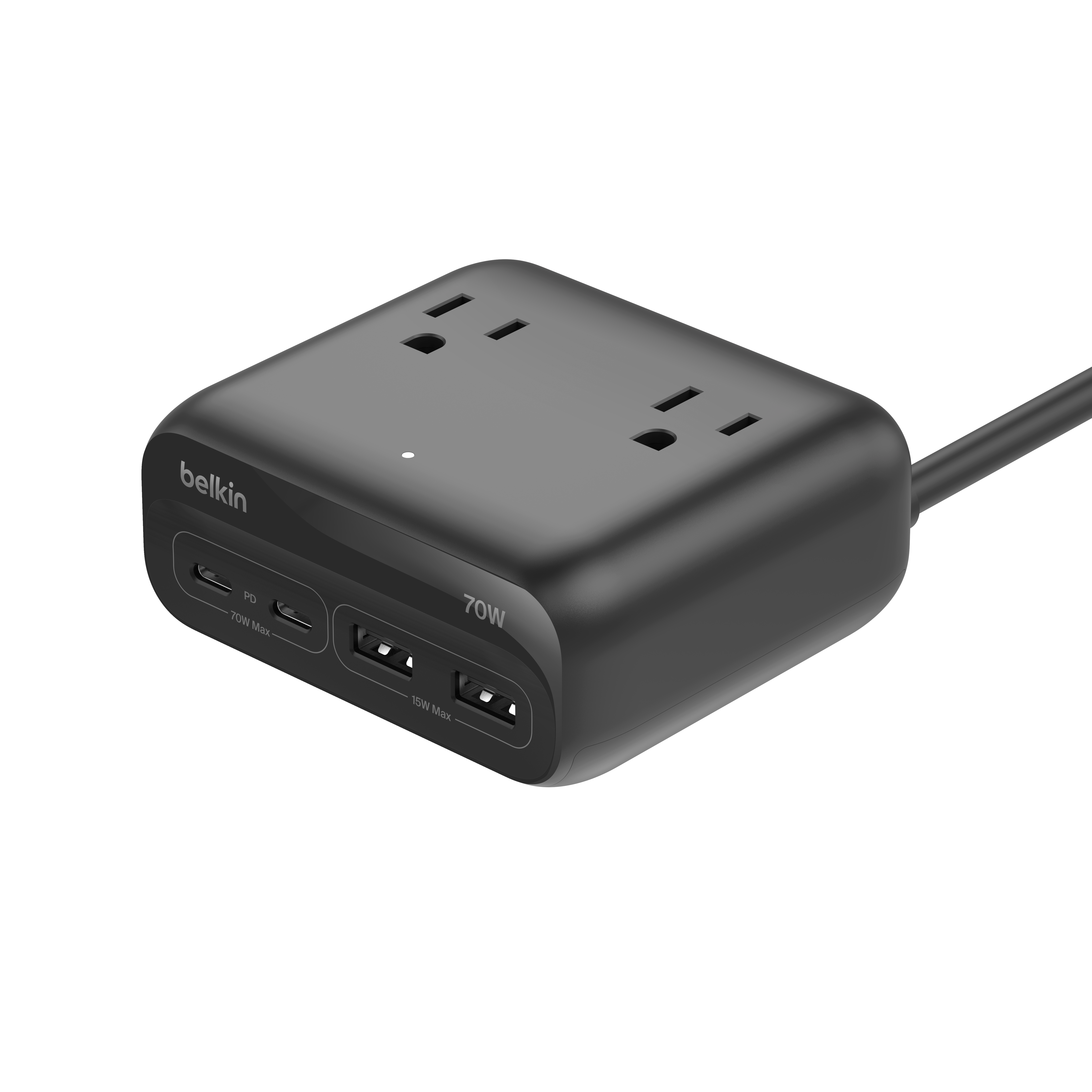 6合1 GaN 多功能充電座 70W (2個USB C, 2個USB A, 2位插座)