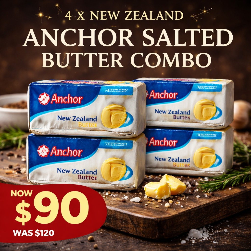 4 x New Zealand Anchor Salted Butter Combo
