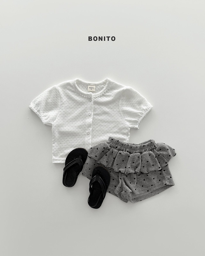 正韓夏Bonito 嫩嬰/小童三色甜美愛心花邊短褲