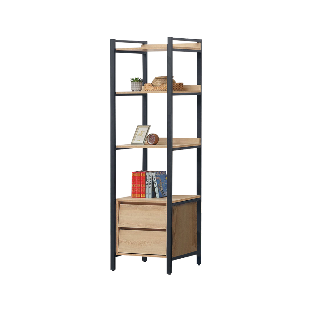 柏蒂家居-席恩工業風2尺二抽開放式展示櫃/收納置物櫃