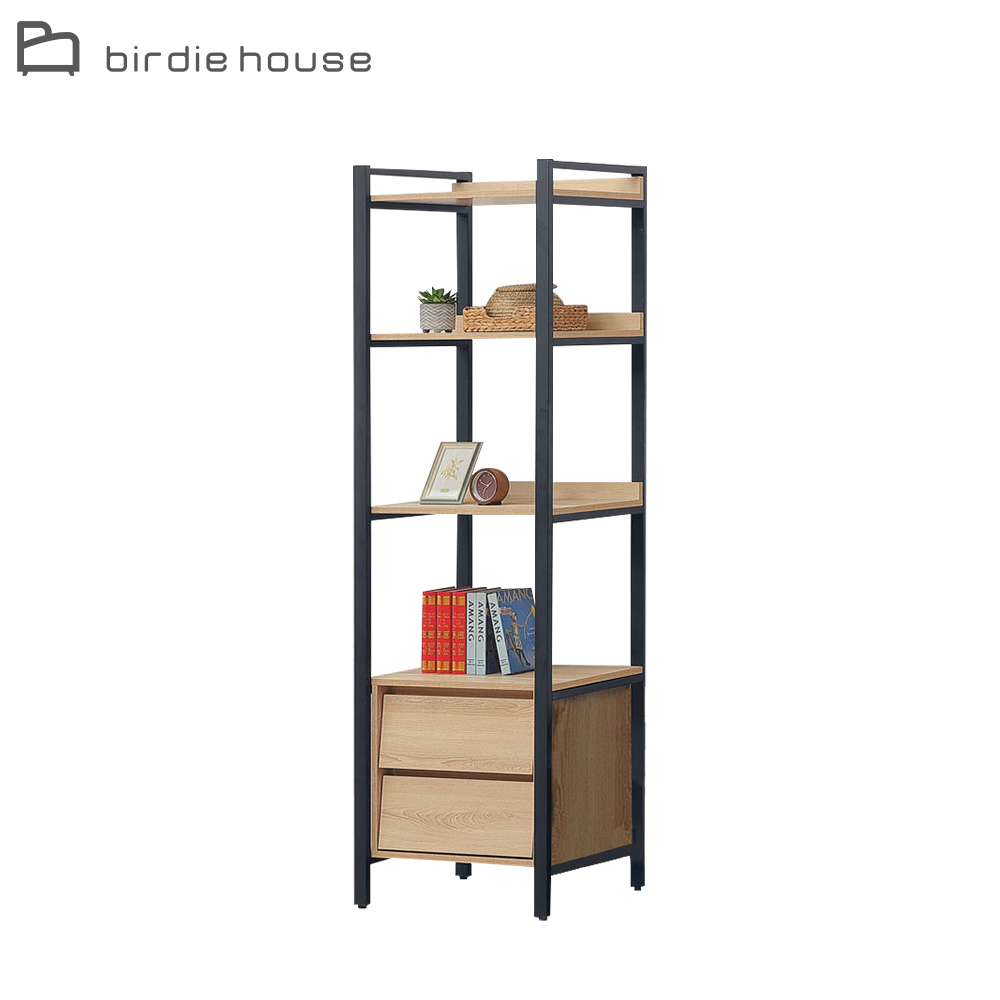 柏蒂家居-席恩工業風2尺二抽開放式展示櫃/收納置物櫃