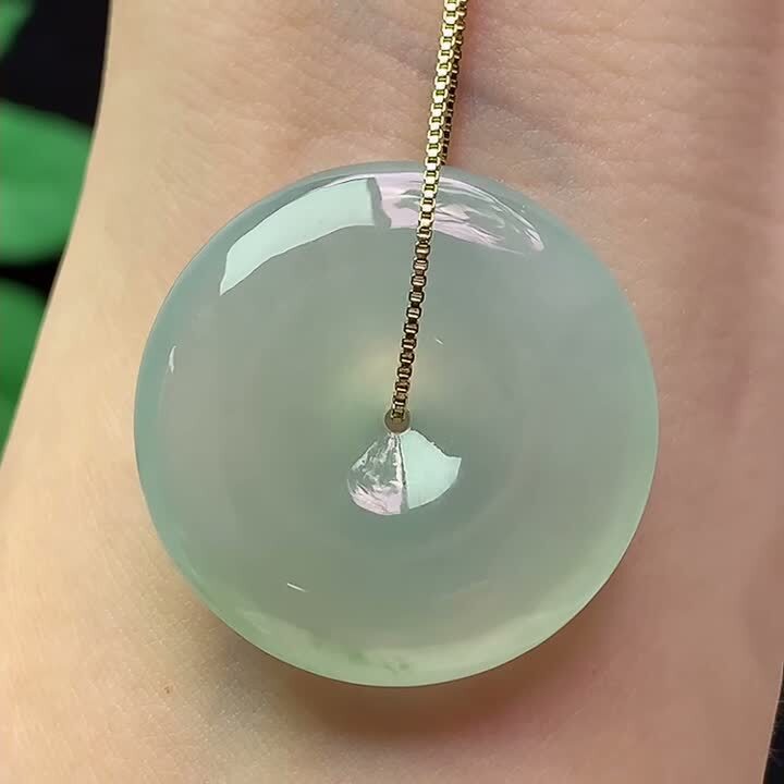 410350 翡翠老坑冰晴平安扣 (30.7mm直徑)