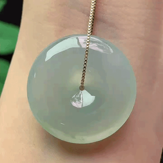 410350 翡翠老坑冰晴平安扣 (30.7mm直徑)