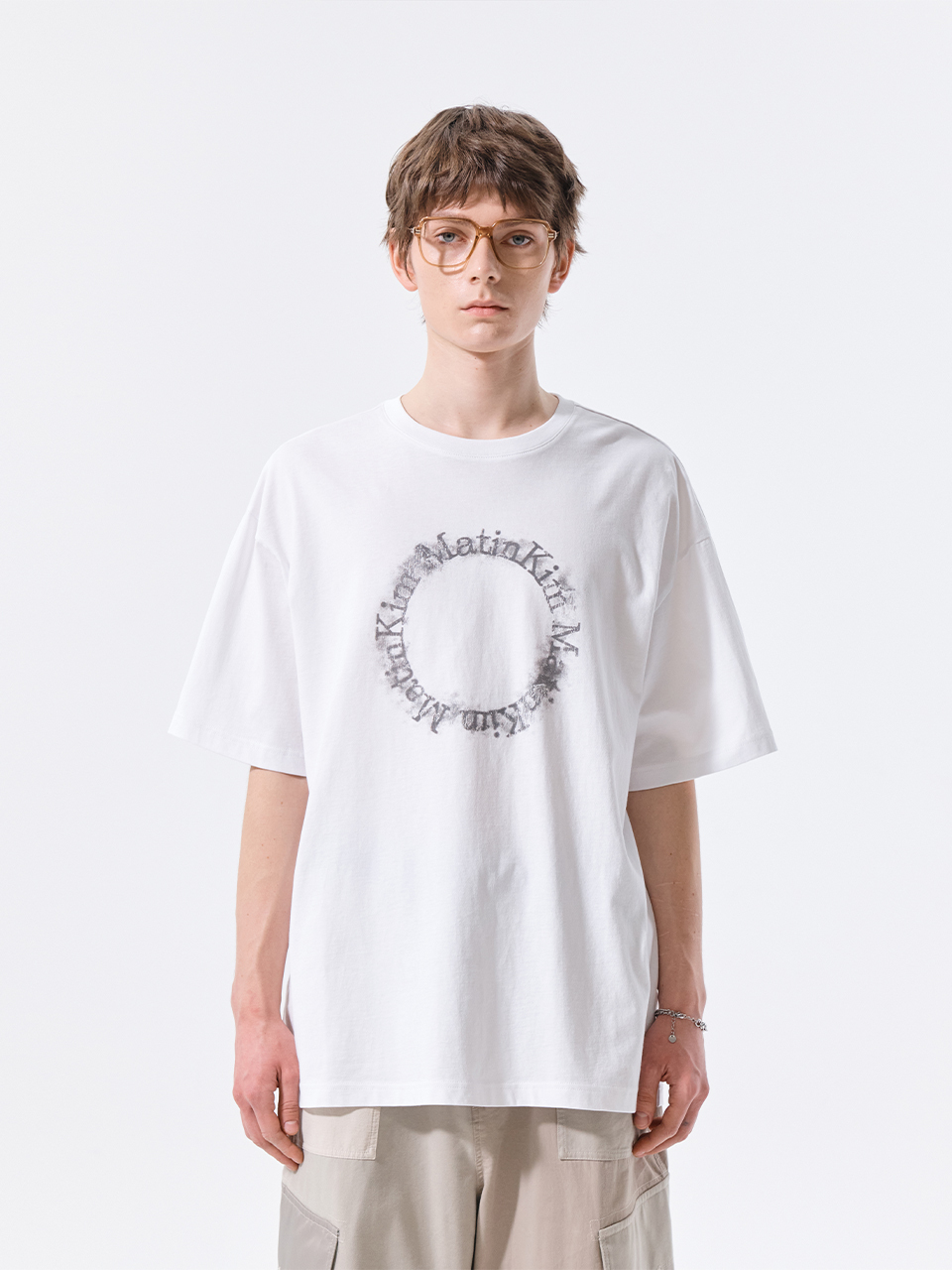 圓標LOGO上衣男款 白色