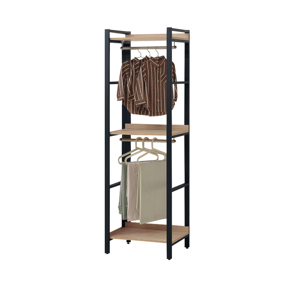 柏蒂家居-席恩工業風2尺開放式衣櫃/衣櫥/收納櫃-雙吊桿