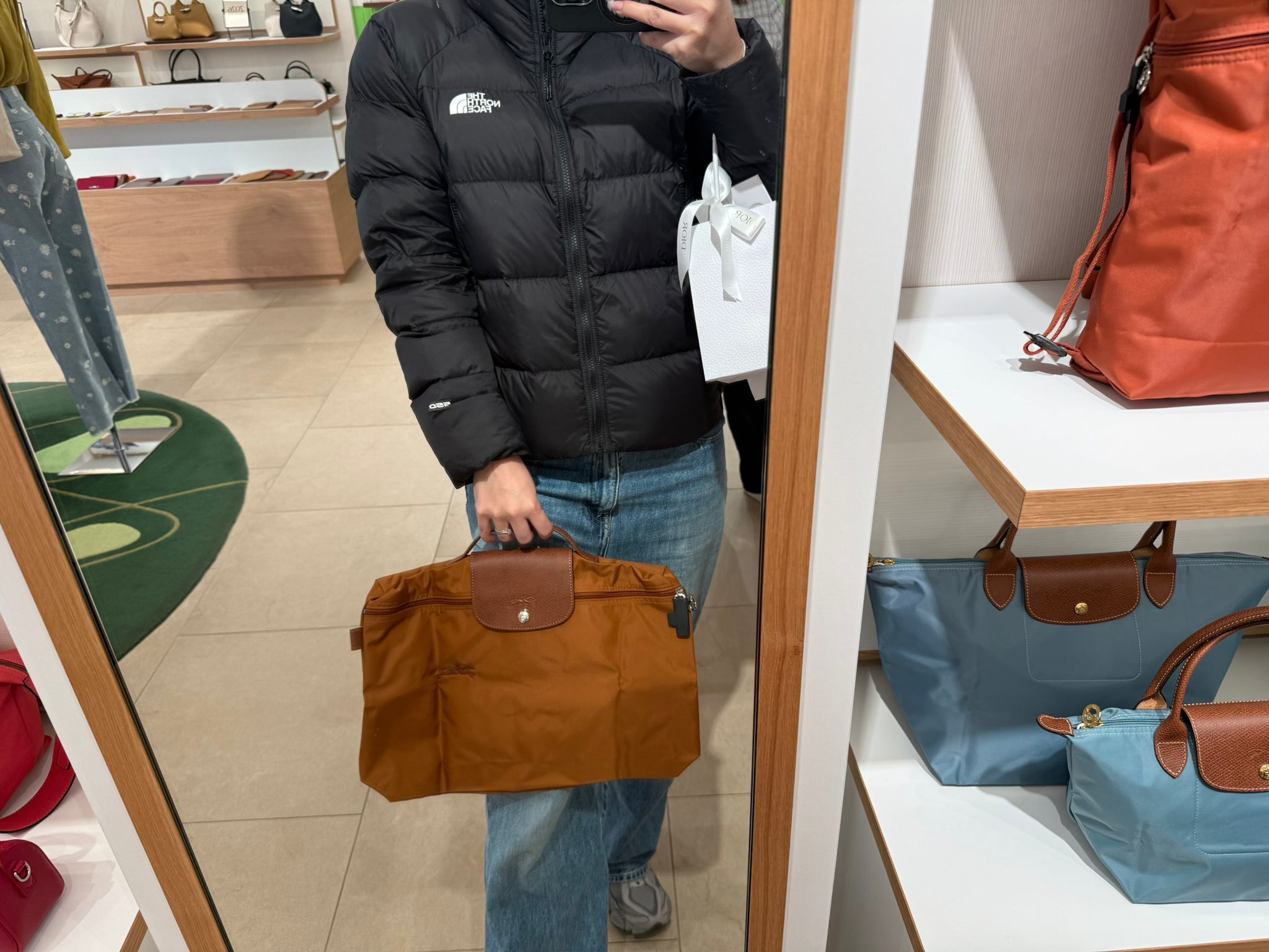 LYS01583 Longchamp 刺繡Logo經典尼龍公事包