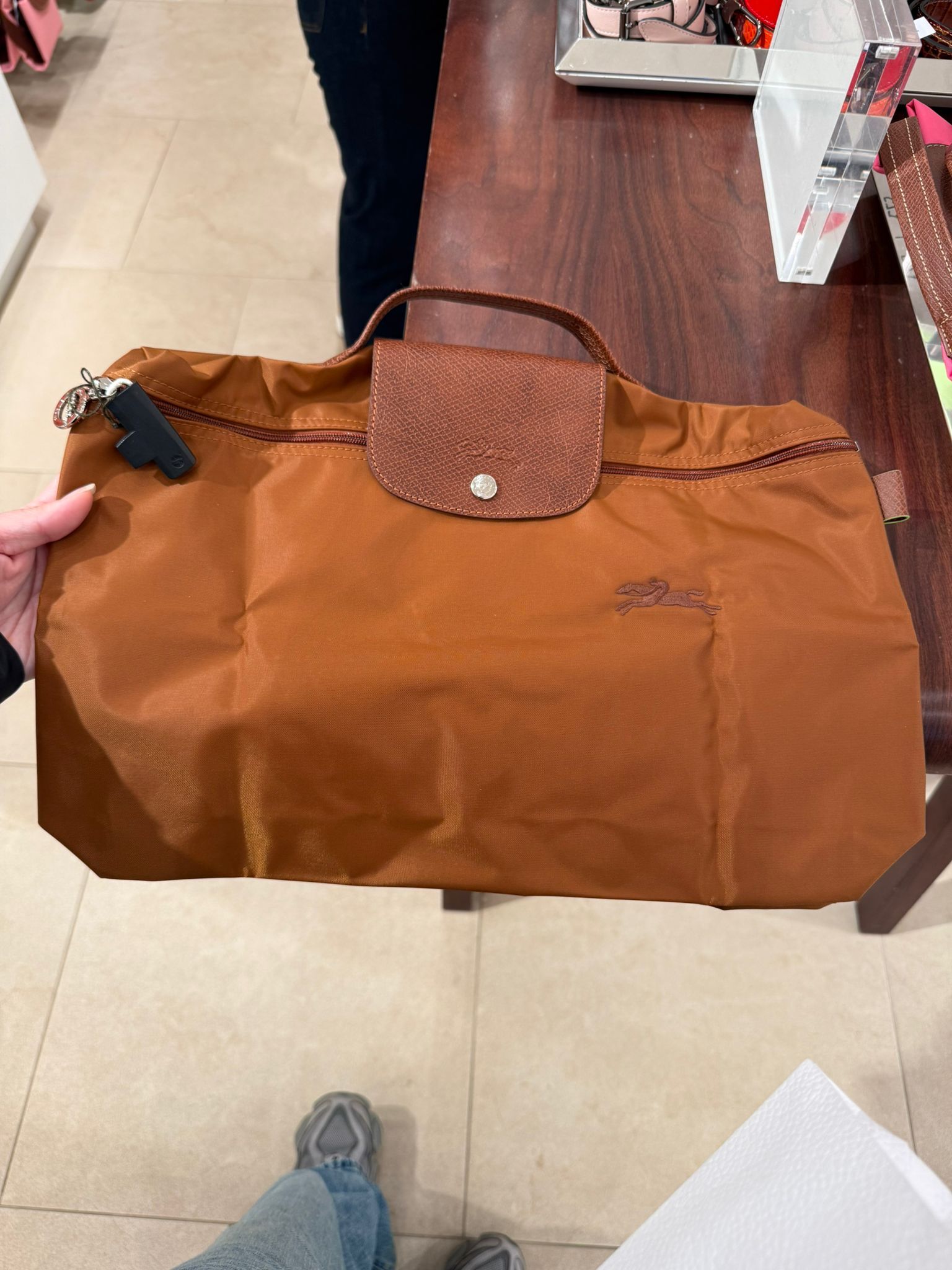 LYS01583 Longchamp 刺繡Logo經典尼龍公事包