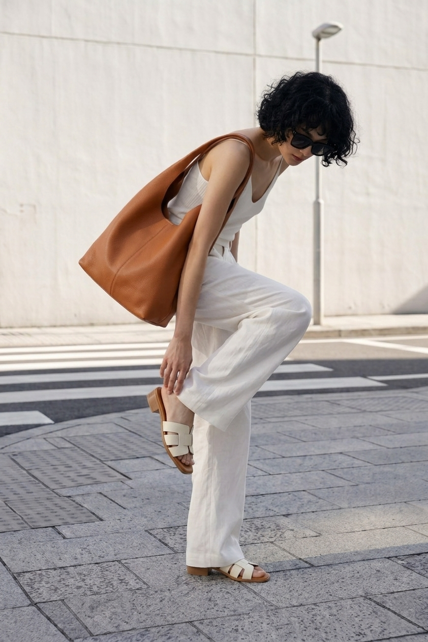 Fairy 素面簡約肩背包 棕色