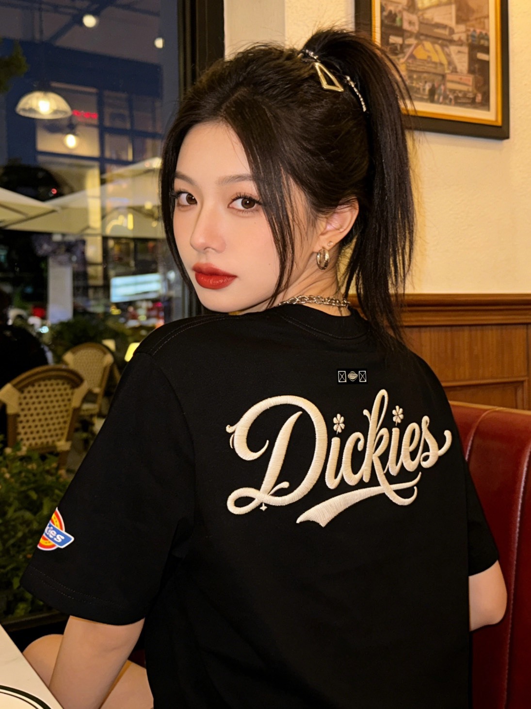 DICKIES 草寫 刺繡字母 小標 短T 男女同款