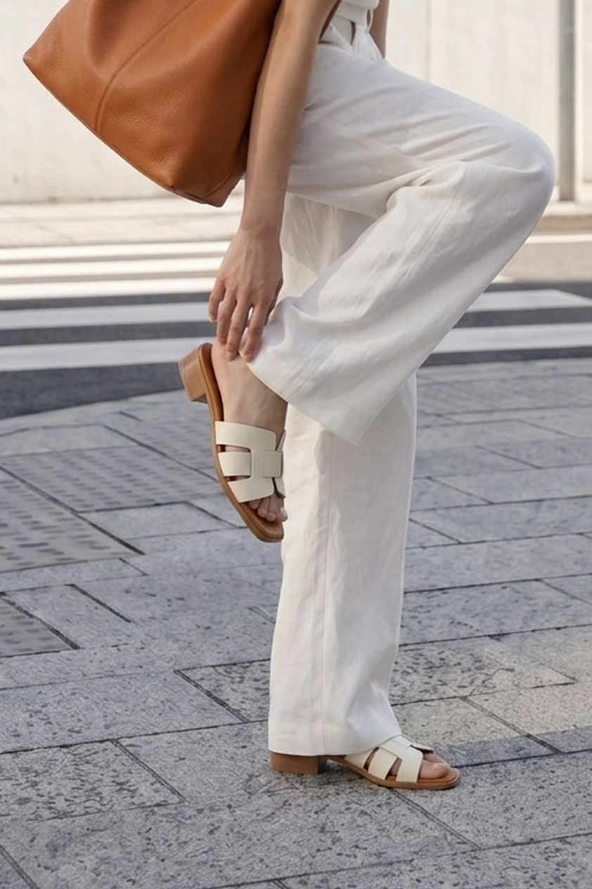 Belted Woven Slide 西班牙製真皮低跟鞋